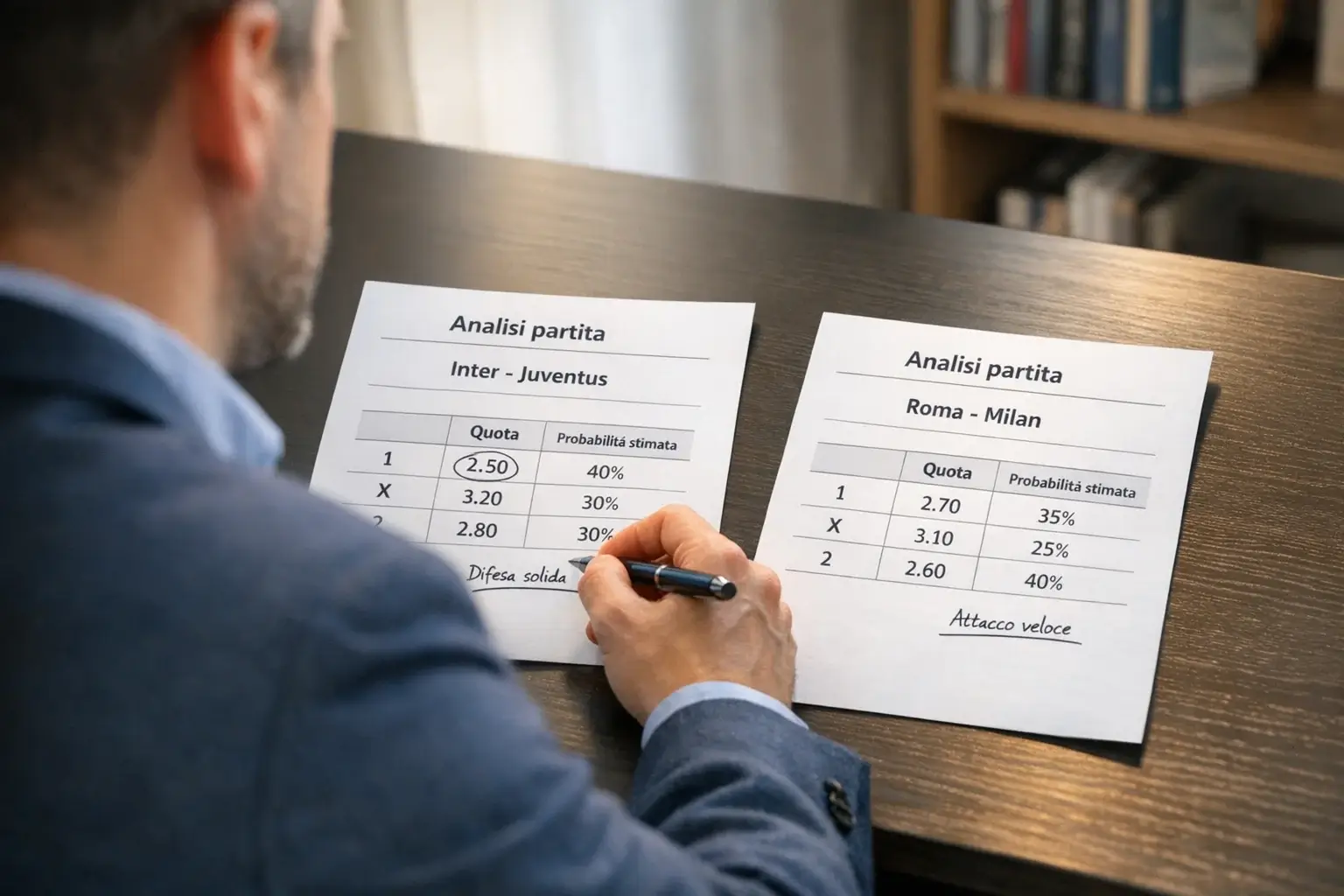 Professionista organizza la gestione del capitale per le scommesse