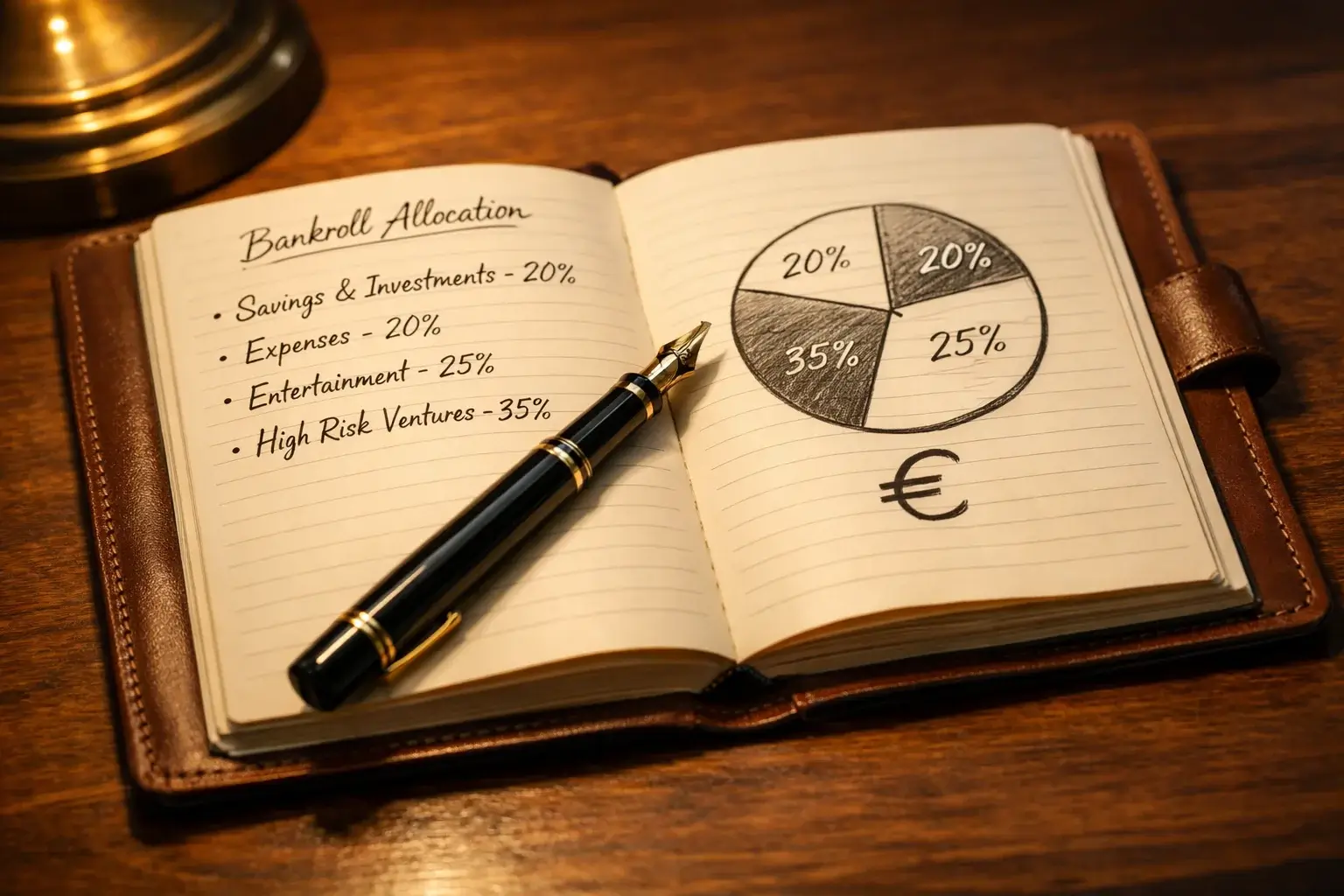 Blocco note con pianificazione del budget e simbolo euro