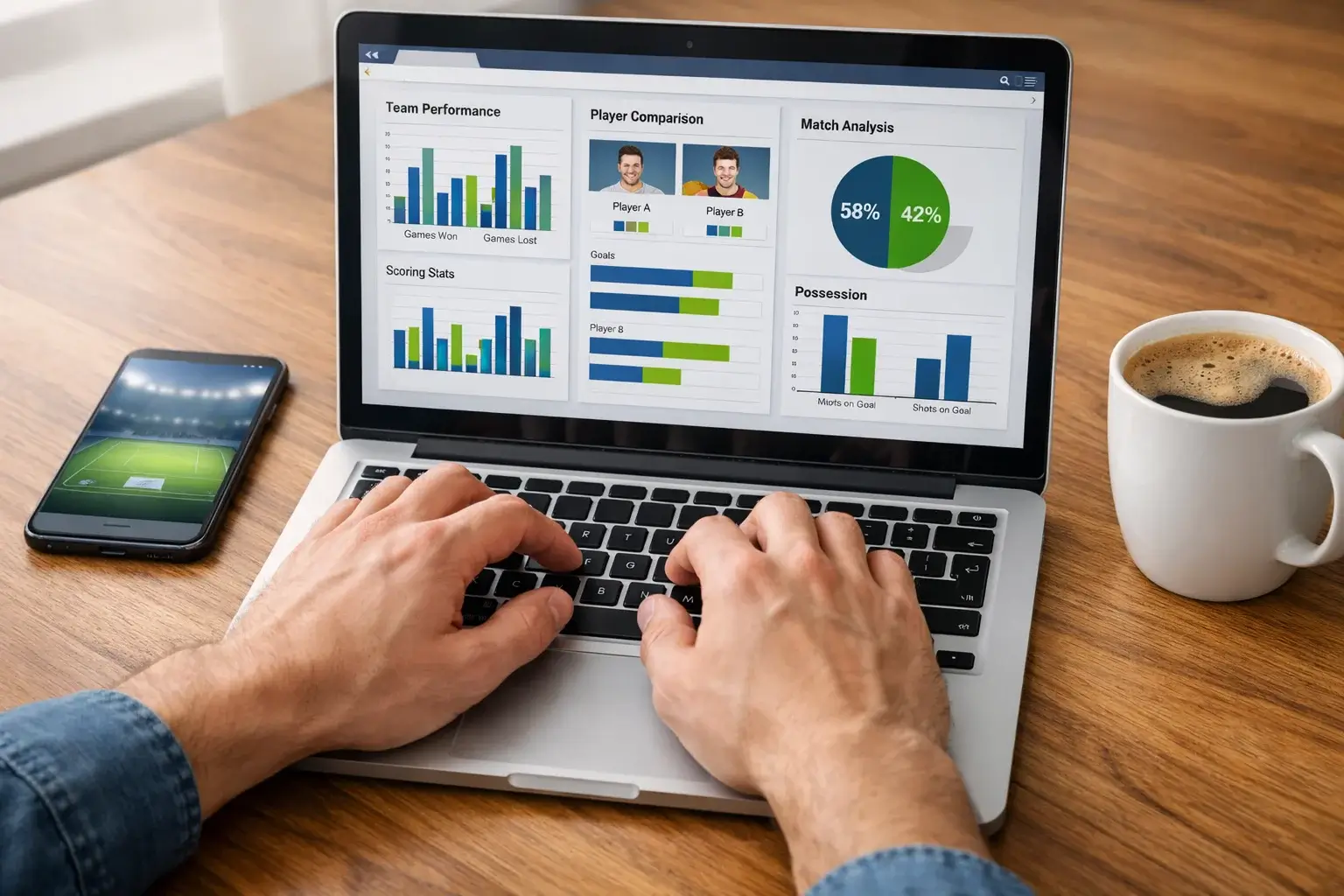 Persona che confronta quote di diversi bookmaker su laptop