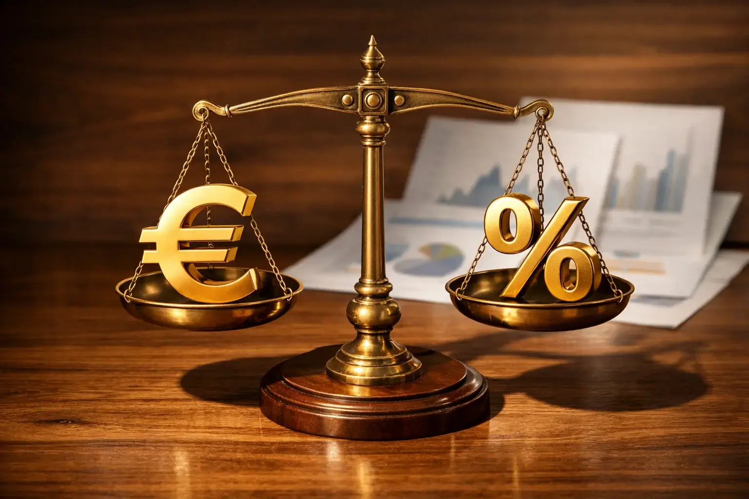 Concetto di valore atteso nelle scommesse sportive illustrato con bilancia